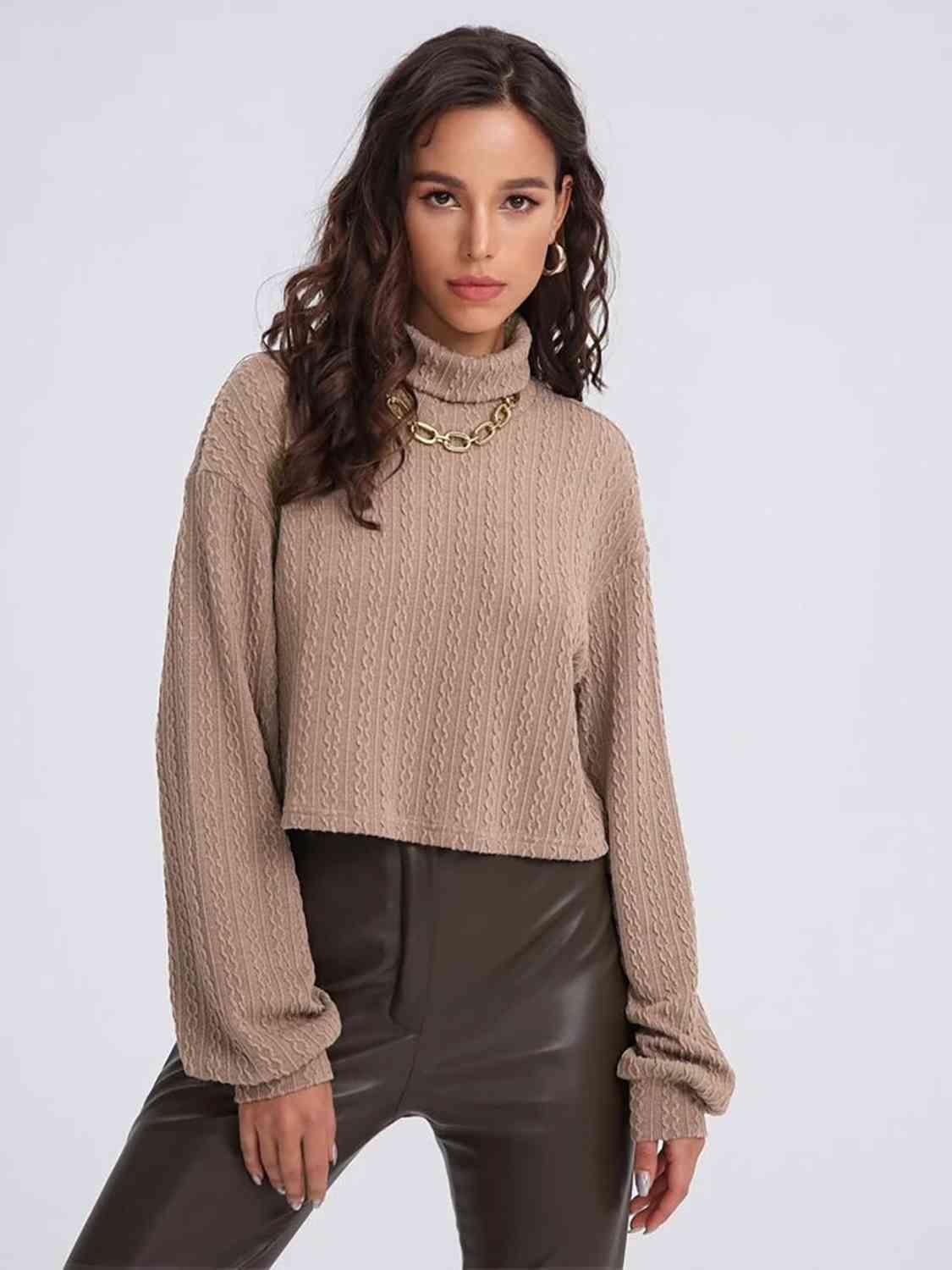 Turtleneck Long Sleeve Top - Body By J'ne