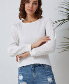 Ribbed Round Neck Long Sleeve Top - Body By J'ne