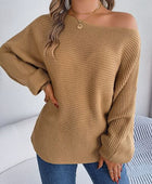 One-Shoulder Lantern Sleeve Sweater - Body By J'ne