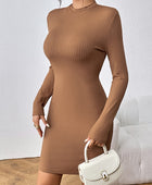 Long Sleeve Ribbed Mini Dress - Body By J'ne