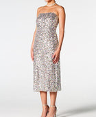 Sequin Straight Neck Midi Wrap Dress - Body By J'ne