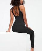 Crisscross Wide Strap Active Jumpsuit - Body By J'ne