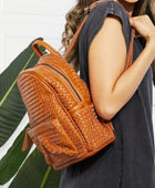Certainly Chic Faux Leather Woven Backpack - Body By J'ne