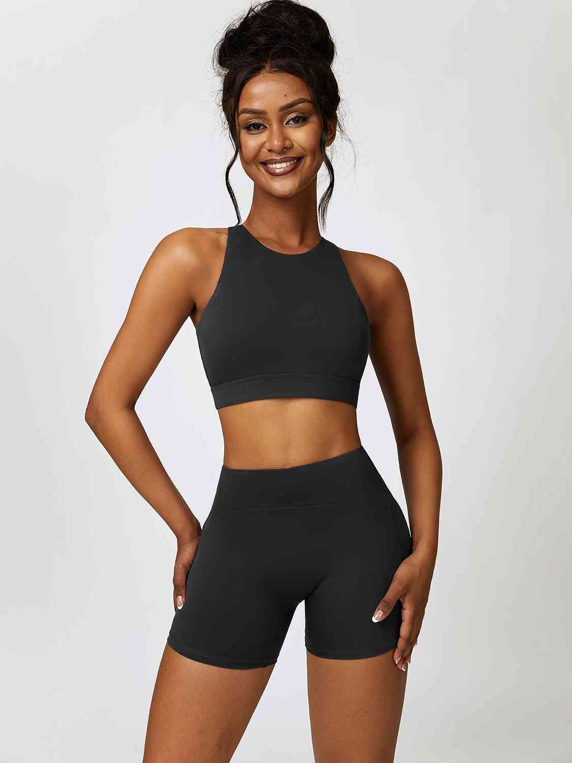 Cutout Cropped Sport Tank and Shorts Set - Body By J'ne