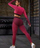 Striped Long Sleeve Top and Leggings Sports Set - Body By J'ne