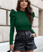 Mock Neck Puff Sleeve Bodysuit - Body By J'ne