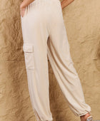 Chic For Days High Waist Drawstring Cargo Pants in Ivory - Body By J'ne