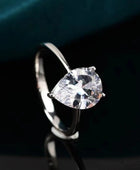 Classic Teardrop 2 Carat Moissanite Ring - Body By J'ne