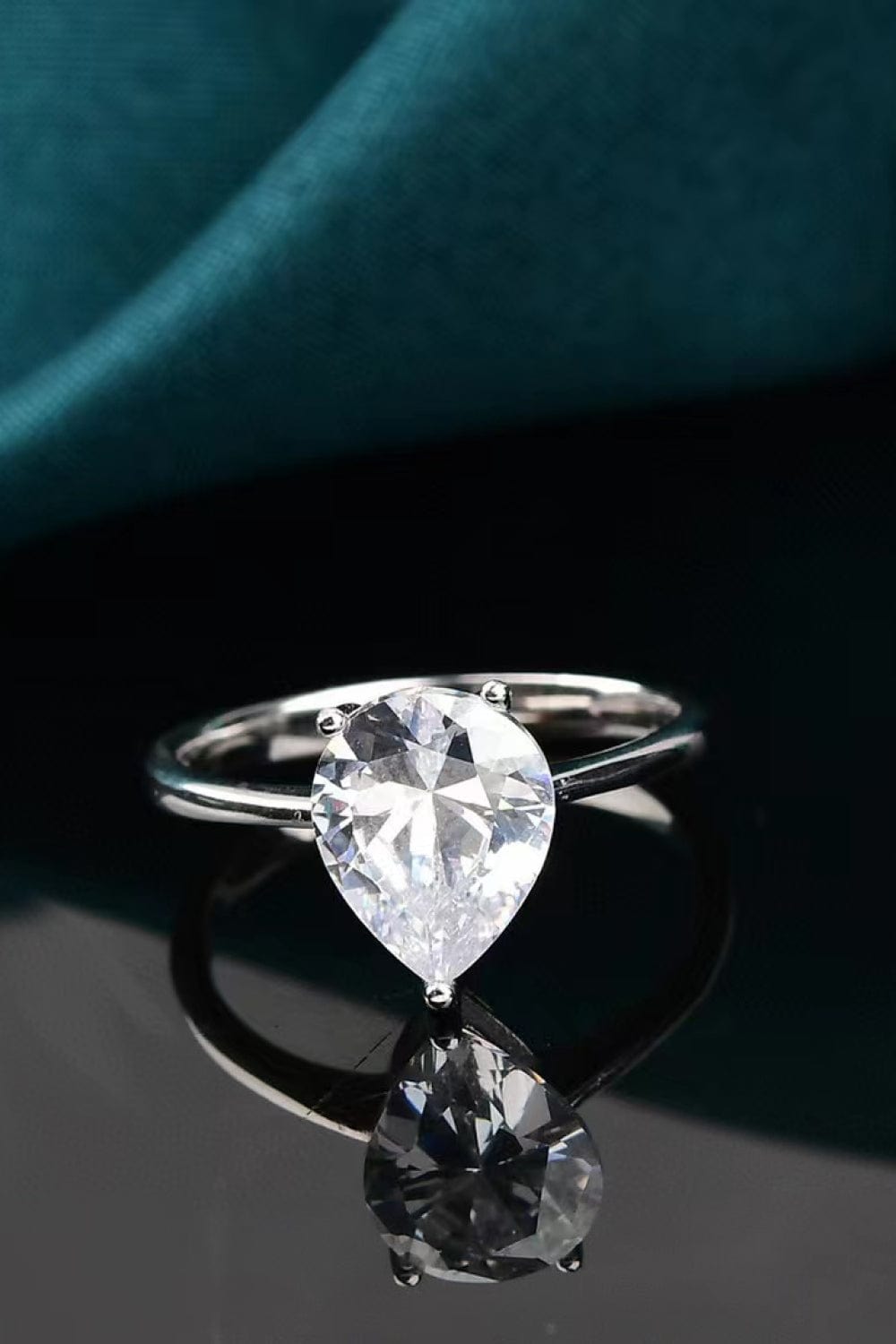 Classic Teardrop 2 Carat Moissanite Ring - Body By J'ne