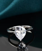 Classic Teardrop 2 Carat Moissanite Ring - Body By J'ne