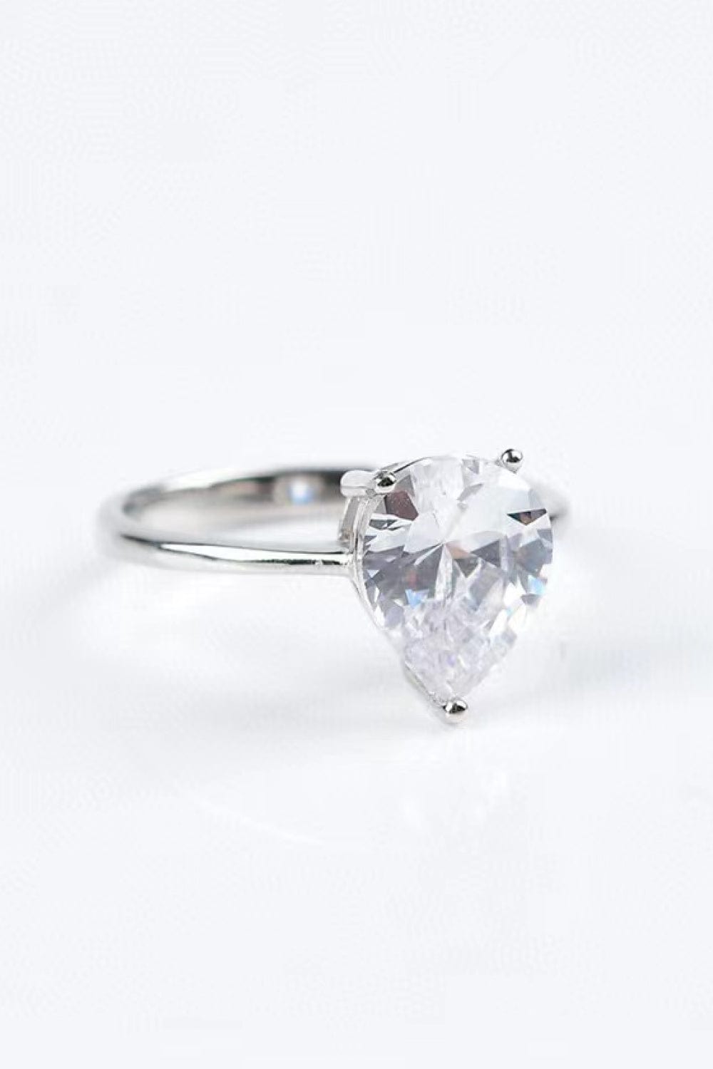 Classic Teardrop 2 Carat Moissanite Ring - Body By J'ne