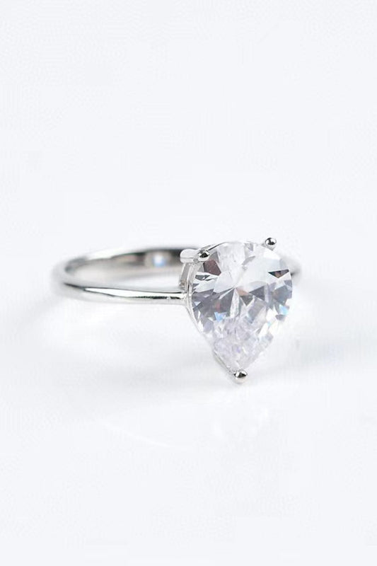 Classic Teardrop 2 Carat Moissanite Ring - Body By J'ne