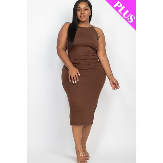 Coffee Open Back Maxi Dress - Body By J'ne