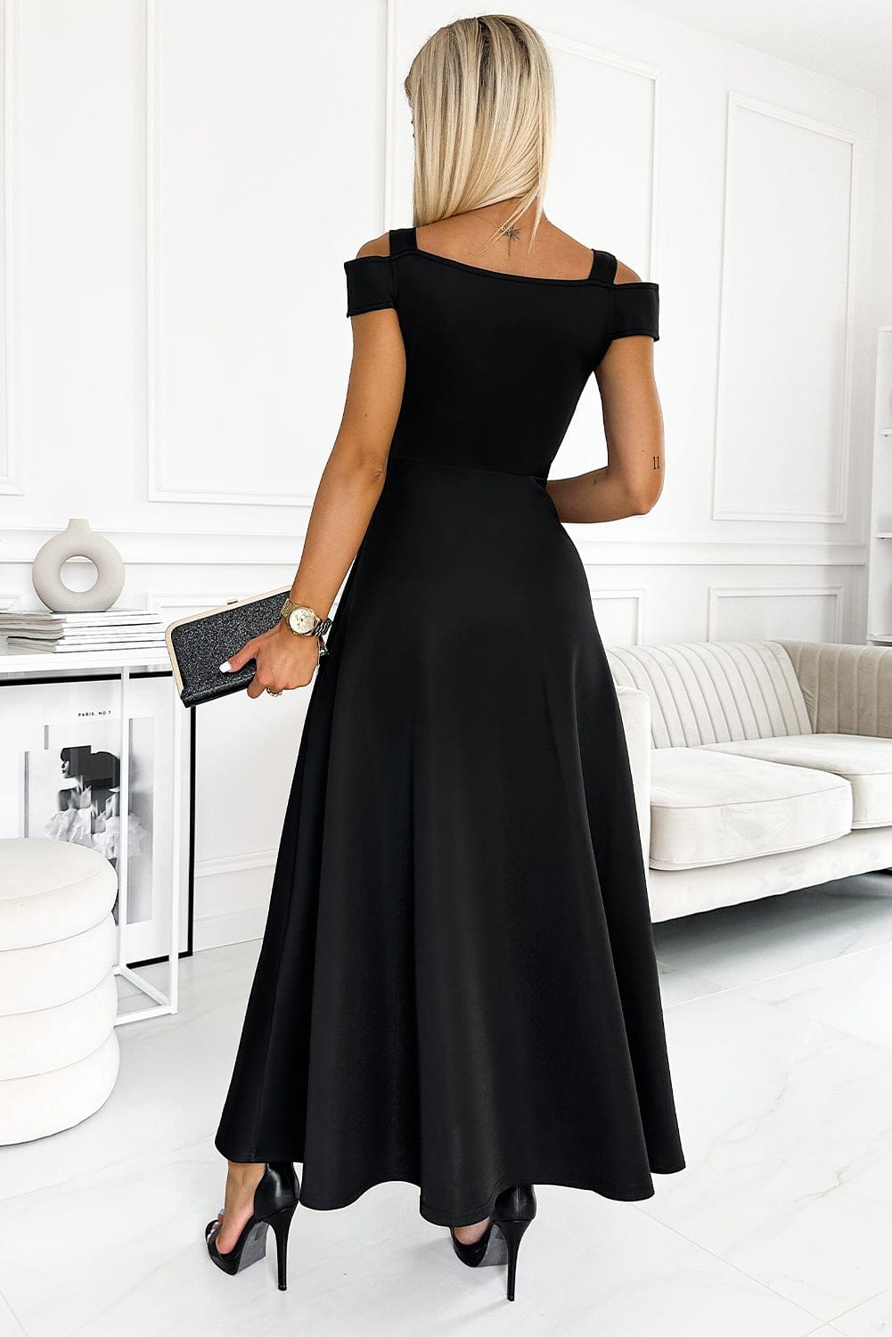 Cold-Shoulder Surplice Neck Maxi Dress - Body By J'ne