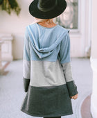 Color Block Long Sleeve Hooded Cardigan - Body By J'ne