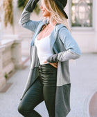 Color Block Long Sleeve Hooded Cardigan - Body By J'ne