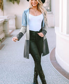 Color Block Long Sleeve Hooded Cardigan - Body By J'ne