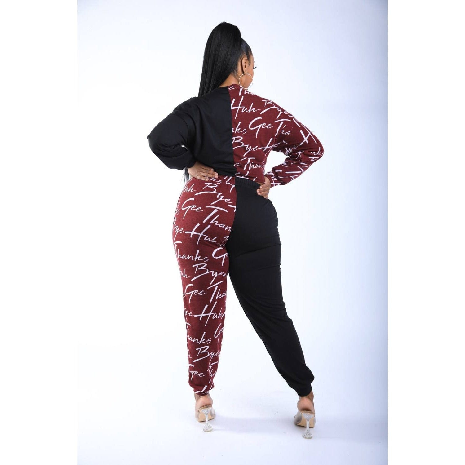 Color Blocked Lace Up Front Jogger Set - Body By J'ne
