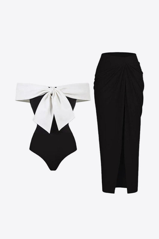 Contrast Bow Detail Two-Piece Swim Set - Body By J'ne