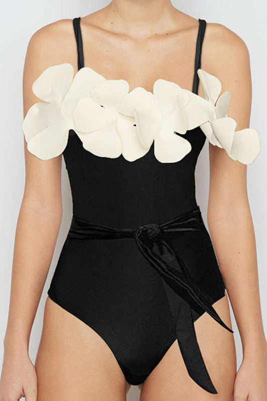 Contrast Flower Detail One-Piece Swimsuit - Body By J'ne