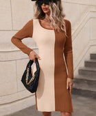 Contrast Slit Sweater Dress - Body By J'ne