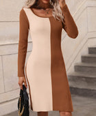 Contrast Slit Sweater Dress - Body By J'ne