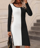 Contrast Slit Sweater Dress - Body By J'ne