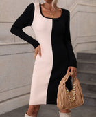 Contrast Slit Sweater Dress - Body By J'ne