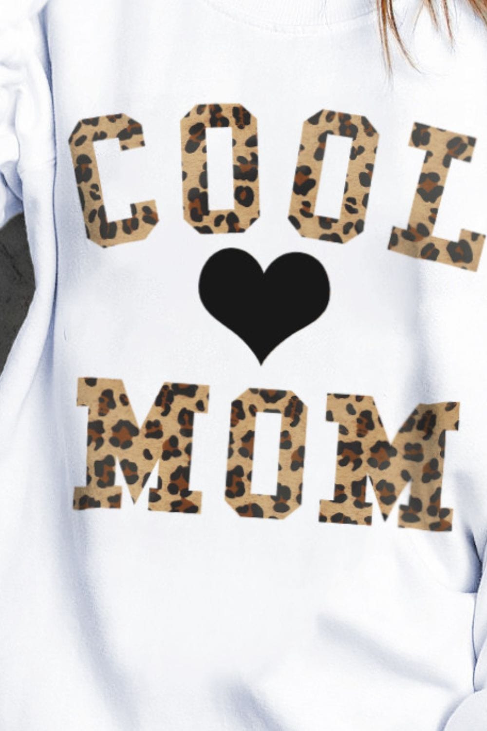 COOL MOM Heart Graphic Round Neck Sweatshirt - Body By J'ne
