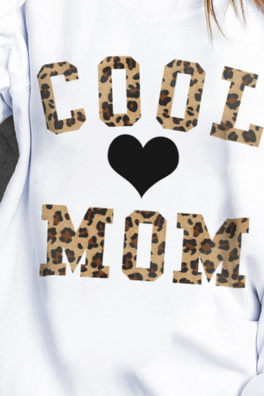 COOL MOM Heart Graphic Round Neck Sweatshirt - Body By J'ne