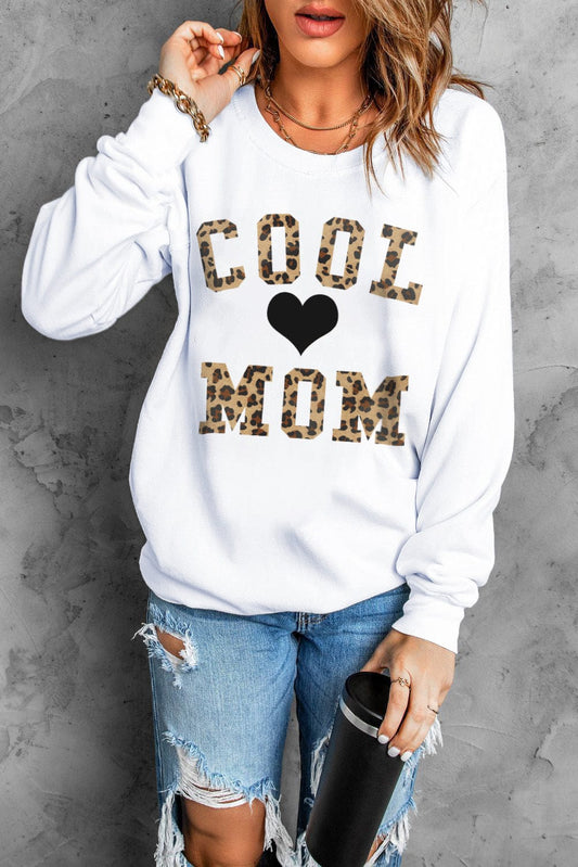 COOL MOM Heart Graphic Round Neck Sweatshirt - Body By J'ne