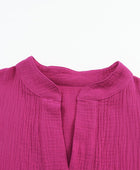 Crinkled Tiered Split Neck Shirt Dress - Body By J'ne