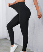 Crisscross Detail Wide Waistband Leggings - Body By J'ne