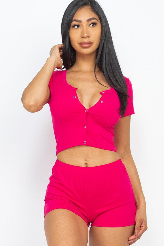 Cropped Tank Top And Shorts Set - Body By J'ne