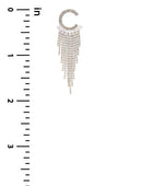 Crystal C Shape Baguette Fringe Earring - Body By J'ne