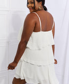 Culture Code By The River Full Size Cascade Ruffle Style Cami Dress in Soft White - Body By J'ne