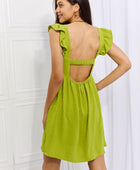 Culture Code Sunny Days Full Size Empire Line Ruffle Sleeve Dress in Lime - Body By J'ne