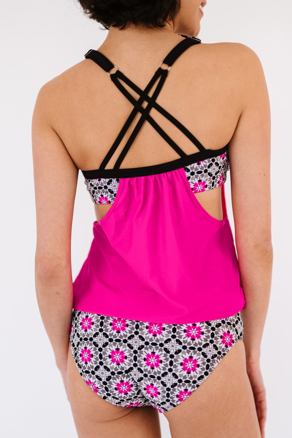 Cutout Crisscross Back Tankini Set - Body By J'ne