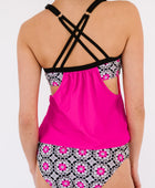 Cutout Crisscross Back Tankini Set - Body By J'ne