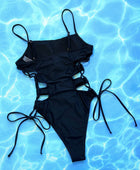 Cutout Lace-Up Spaghetti Strap One-Piece Swimsuit - Body By J'ne