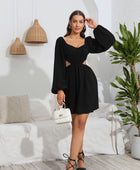 Cutout Long Balloon Sleeve Dress - Body By J'ne