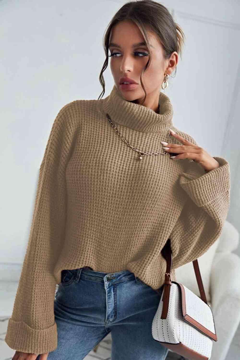 Turtleneck Long Sleeve Sweater - Body By J'ne