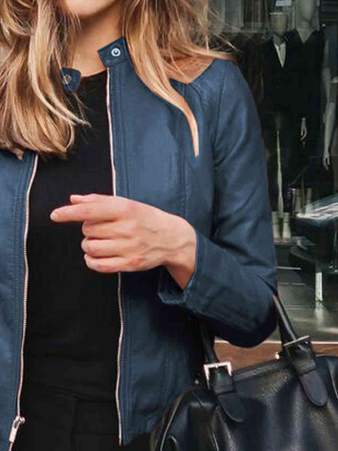 Spontaneous Mock Neck Zip Up Jacket - Body By J'ne