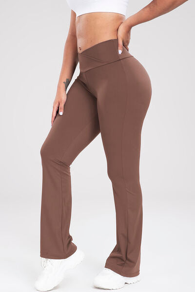 Wide Waistband Bootcut Active Pants - Body By J'ne