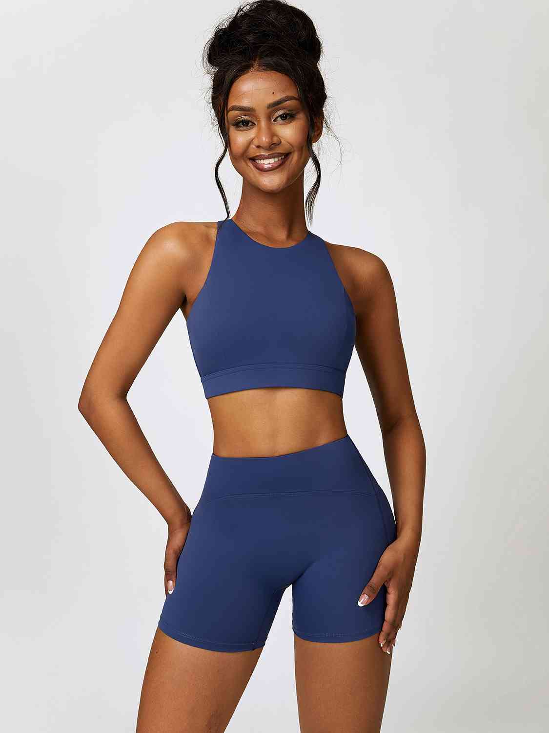 Cutout Cropped Sport Tank and Shorts Set - Body By J'ne