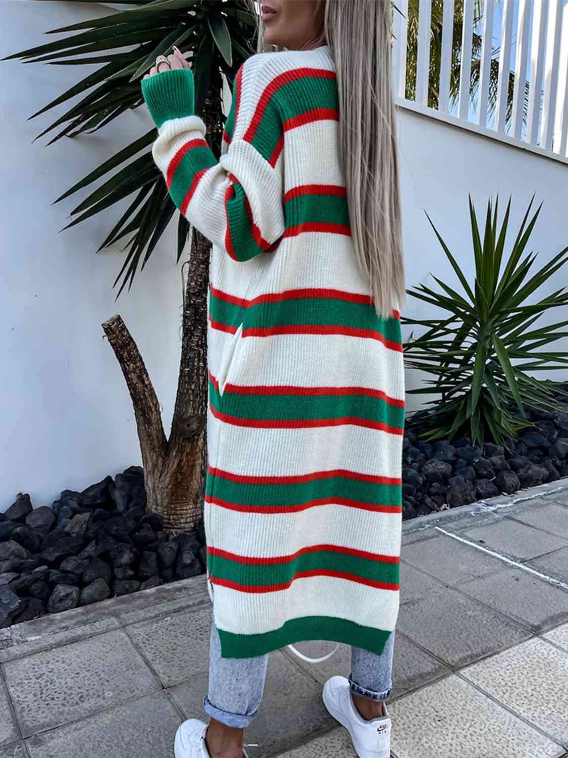 Striped Open Front Longline Cardigan - Body By J'ne