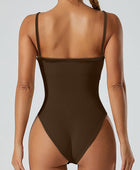 Scoop Neck Spaghetti Strap Active Bodysuit - Body By J'ne