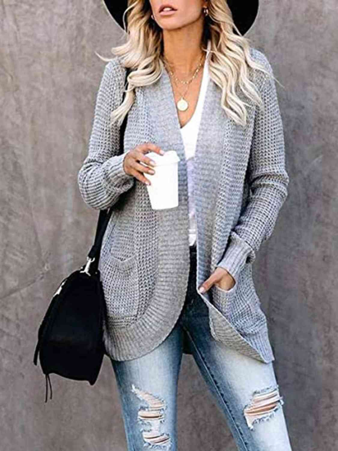 Open Front Long Sleeve Cardigan - Body By J'ne