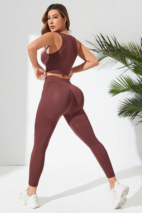 Ribbed Tank and Active Leggings Set - Body By J'ne