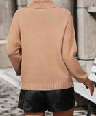 Turtle Neck Tassel Front Long Sleeve Pullover Sweater - Body By J'ne